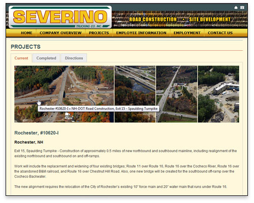 Severino Trucking - Projects Page Design Severino Trucking - Projects Page Design