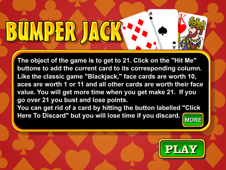bumper jack blackjack card game