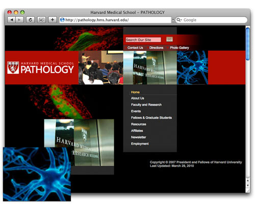 HMS Pathology - Homepage Design