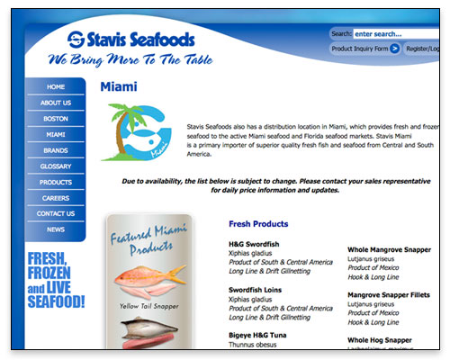 Stavis Seafoods - Miami Page Close-up