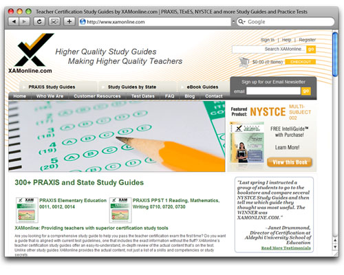 XAM Online - Homepage Design
